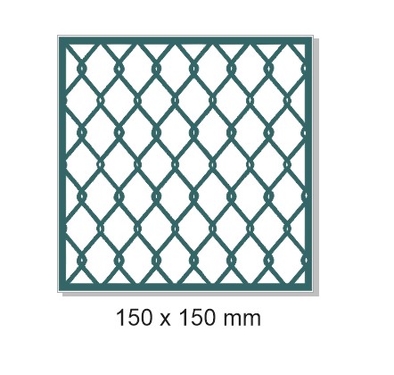 Chain Mail fence simple wire,150mm x 150mm. Min buy 3